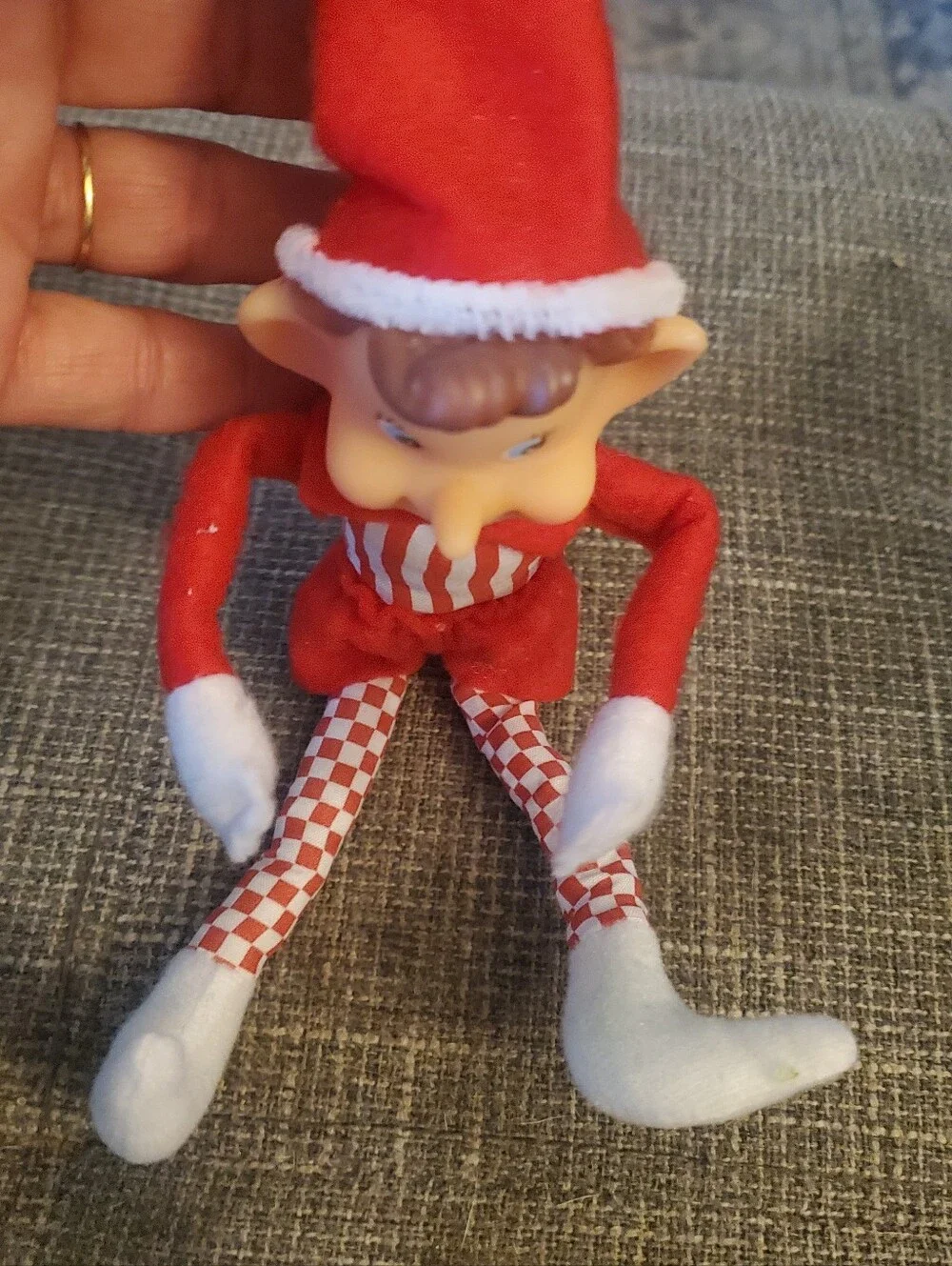 Red and White Holiday Elf Doll 1960's